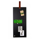 Stoer Magneetbord zwart met leer