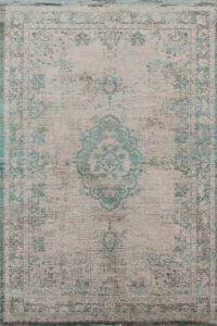 Vloerkleed vintage medaillon grijs groen stoer Louis de Poortere 8259