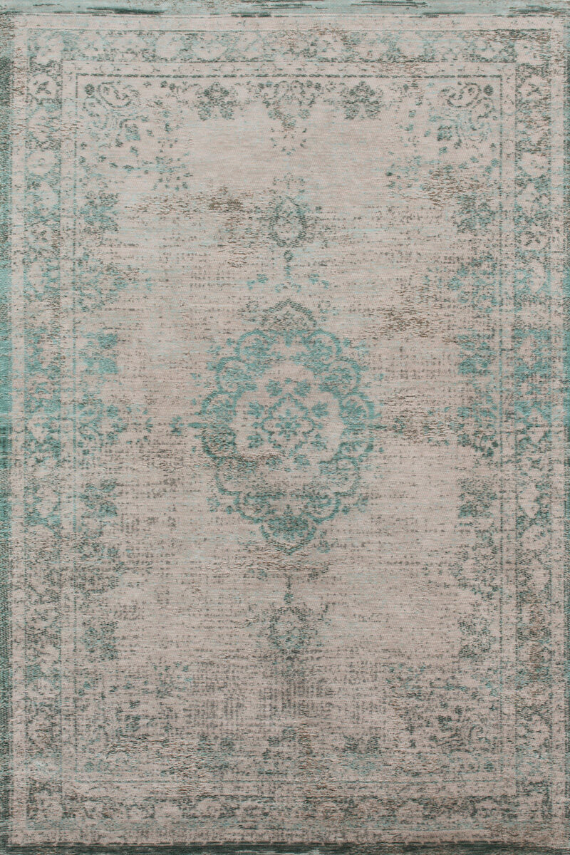 Vloerkleed vintage medaillon grijs groen stoer Louis de Poortere 8259