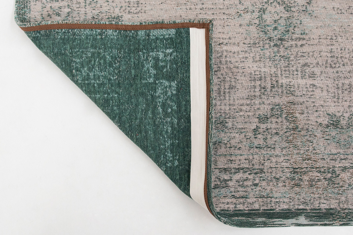 Vloerkleed vintage medaillon grijs groen stoer Louis de Poortere 8259 detail 2