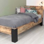 tweepersoonsbed oud eiken zwevend stoer