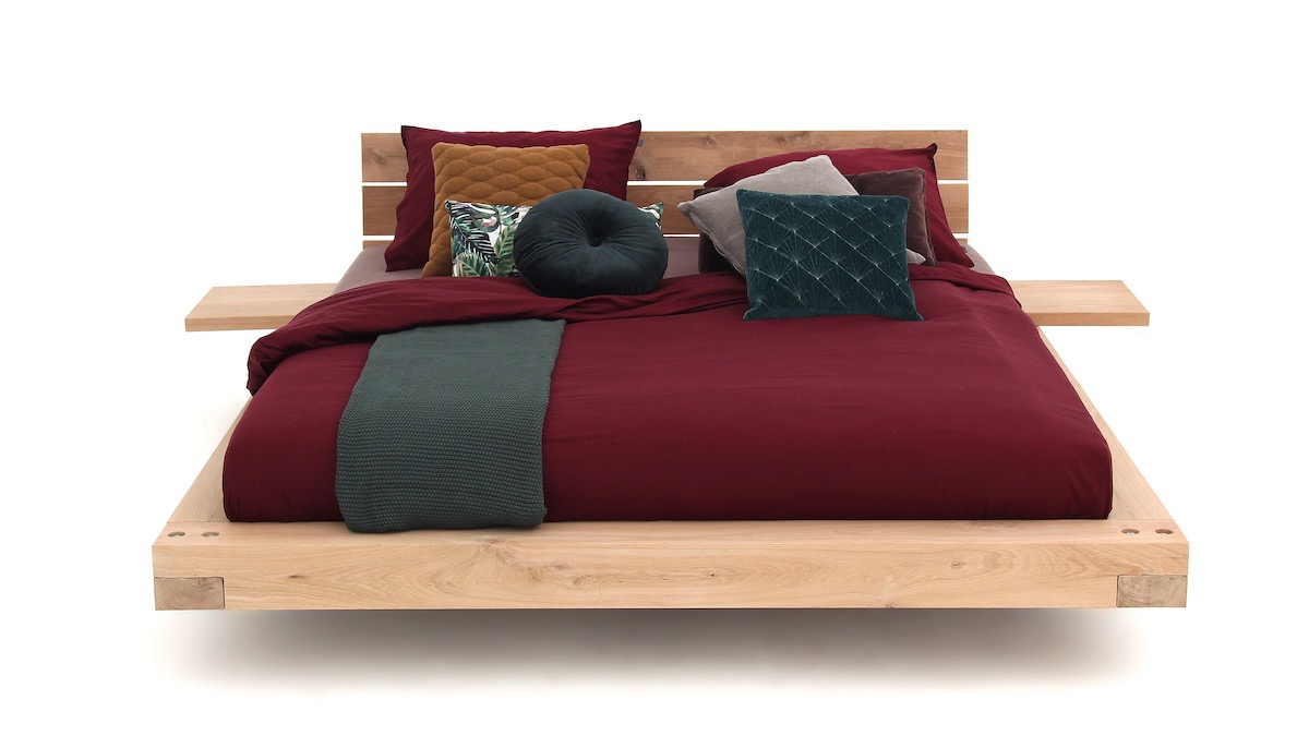 dekbedovertrek kleur bordeaux essenza minte tweepersoons massief eiken bed