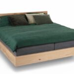 Eikenhouten bed industrieel met stalen U