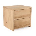 eiken nachtkastje met 2 laden