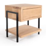 Massief eiken nachtkastje met staal Vidar