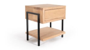 Massief eiken nachtkastje met staal Vidar