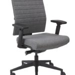 bureaustoel wol vilt antraciet met armlegger voorkant