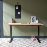 Zit-sta bureau massief eiken blad