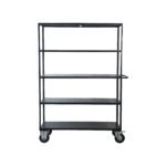 Productfoto van mat zwarte ijzeren kastje met 4 wielen en 5 lagen