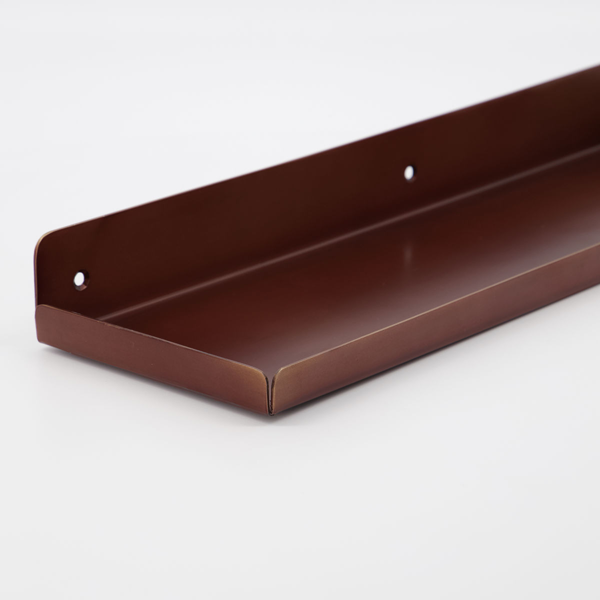 Sfeerfoto 1 stalen wandplankje boti gebruindeerd brons Sfeerfoto 1 stalen wandplankje boti gebruindeerd brons