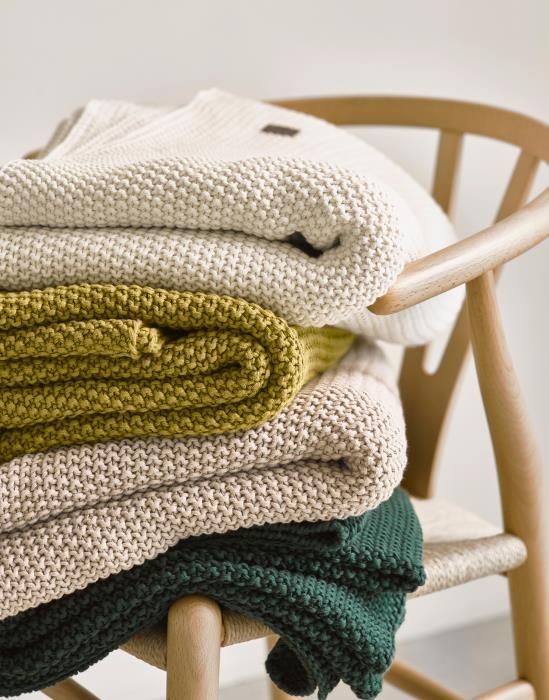 Sfeerfoto 3 Marc O'Polo Nordic gebreid kleed in de kleur groen